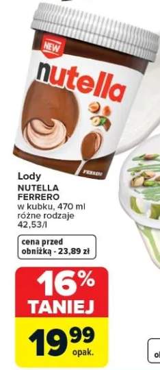 Lody nutella ferrero w kubku