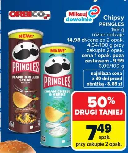 Chipsy Pringles różne rodzaje