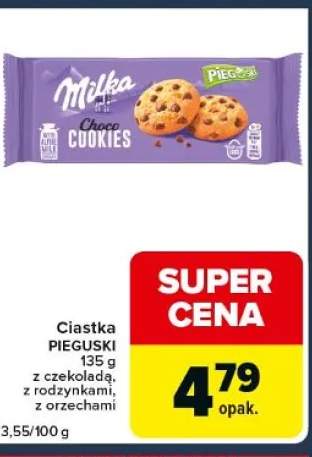 Ciastka z czekoladą, z rodzynkami, z orzechami