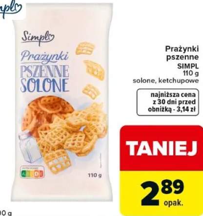 Prażynki pszenne solone, ketchupowe