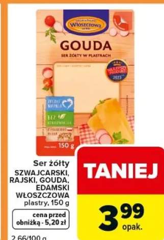 Ser żółty szwajcarski, rajski, gouda, edamski