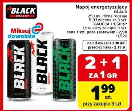 Napój energetyzujący różne rodzaje