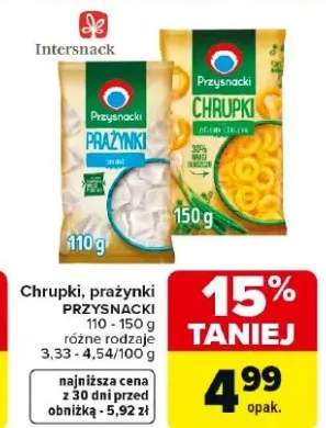 Chrupki, prażynki różne rodzaje