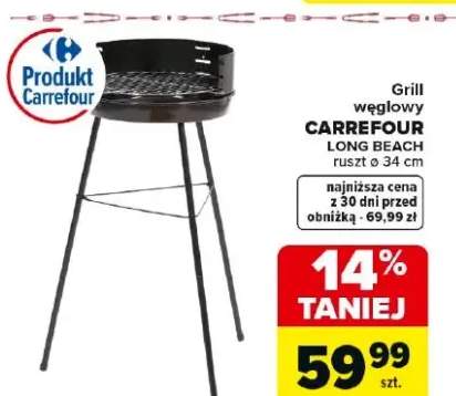 Grill węglowy Long Beach ruszt ø 34 cm