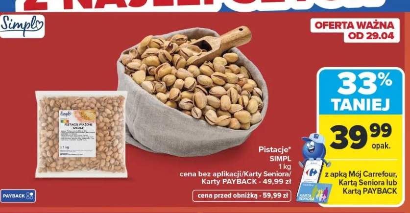 Pistacje prażone solone Simpl