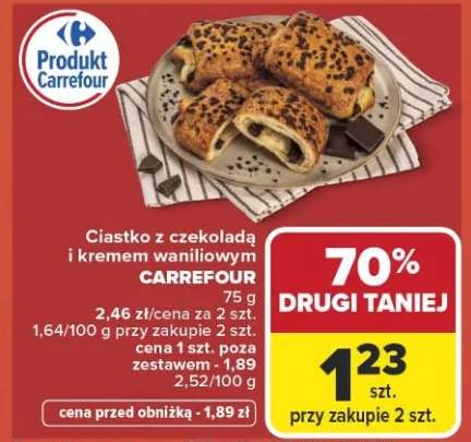 Ciastko z czekoladą i kremem waniliowym Carrefour
