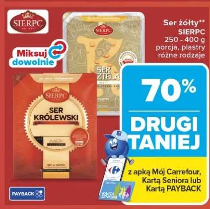 Ser żółty Sierpc porcja plastry