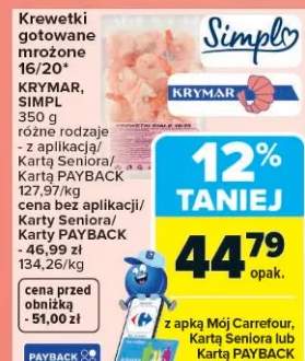 Krewetki gotowane mrożone 16/20 Krymar Simpl