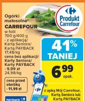 Ogórki małosolne Carrefour w folii