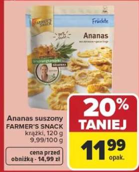 Ananas suszony krążki Farmer's Snack