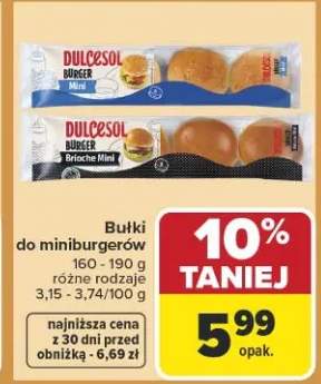 Bułki do miniburgerów Dulcesol Brioche Mini