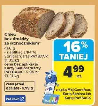 Chleb bez drożdży ze słonecznikiem