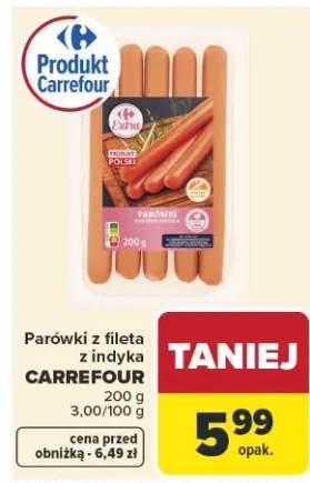Parówki z fileta z indyka Carrefour
