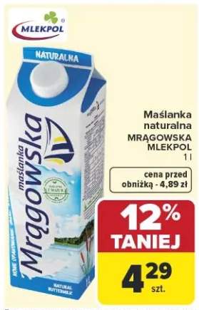 Maślanka naturalna Mrągowska Mlekpol