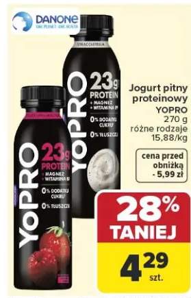 Jogurt pitny proteinowy YoPRO truskawka malina