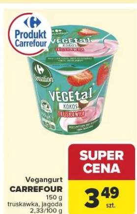 Vegangurt Carrefour Sensation VEGEtal kokos truskawka