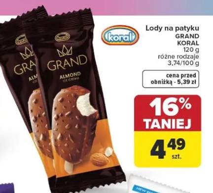 Lody na patyku Grand Koral