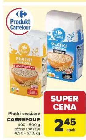 Płatki owsiane błyskawiczne Carrefour Classic