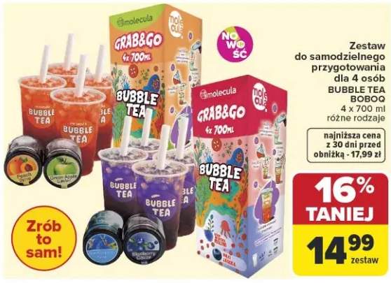 Zestaw do samodzielnego przygotowania Bubble Tea Boboq Grab&Go dla 4 osób