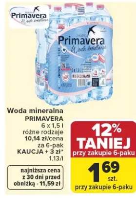 Woda źródlana Primavera niegazowana