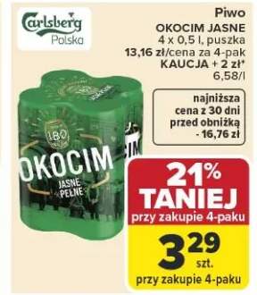 Piwo Okocim Jasne Pełne puszka