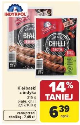 Kiełbaski z indyka białe Indykpol