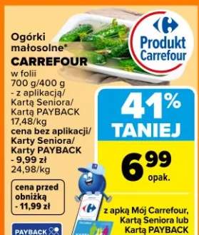 Ogórki małosolne Carrefour w folii