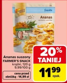 Ananas suszony krążki Farmer's Snack