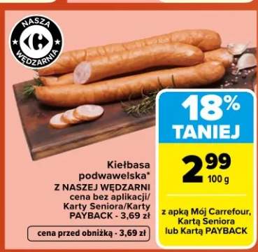 Kiełbasa podwawelska z naszej wędzarni Carrefour