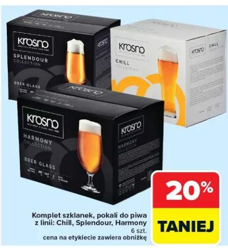 Komplet szklanek pokali do piwa Krosno Harmony Collection