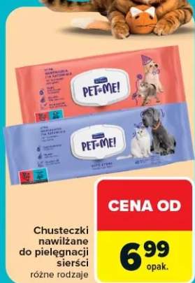 Chusteczki nawilżane do pielęgnacji sierści Pet+Me