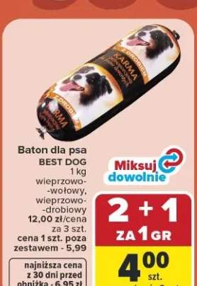 Baton dla psa Best Dog wieprzowo-wołowy