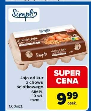 Jaja od kur z chowu ściółkowego Simpl rozm. L