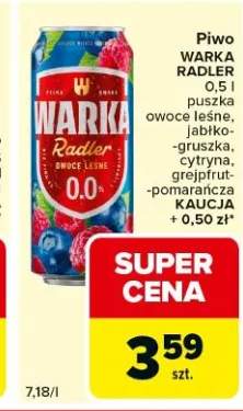 Piwo Warka Radler owoce leśne