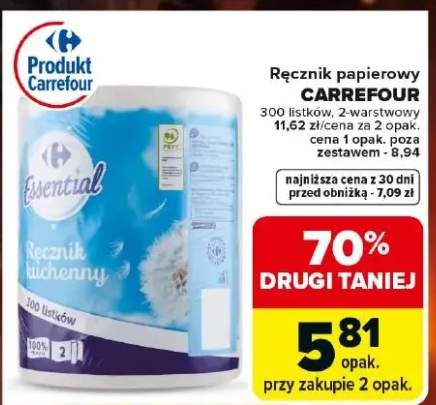 Ręcznik papierowy Carrefour Essential 300 listków 2-warstwowy