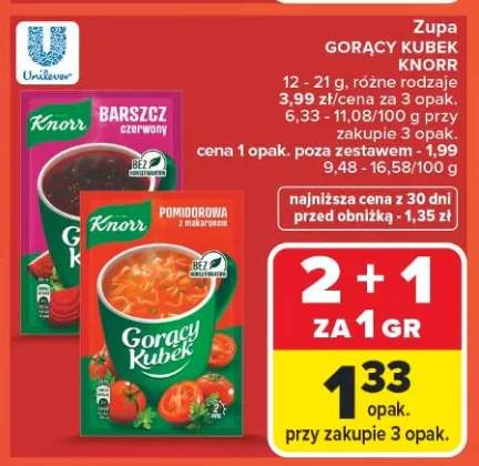 Zupa Gorący Kubek pomidorowa z makaronem Knorr