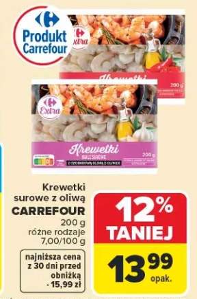 Krewetki surowe z oliwą Carrefour Extra