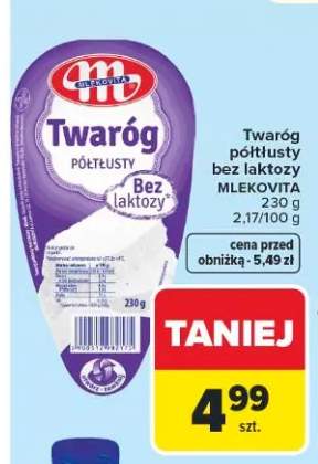 Twaróg półtłusty bez laktozy Mlekovita