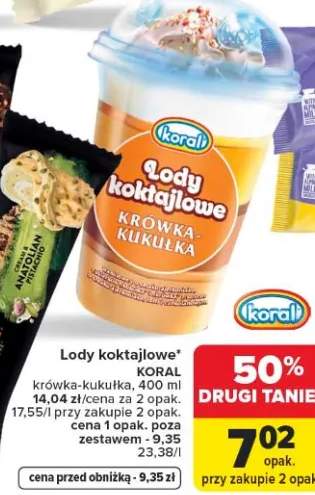 Lody koktajlowe Koral krówka-kukułka