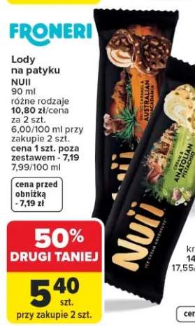 Lody na patyku Nuii
