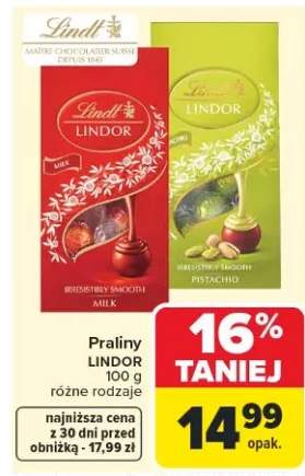 Praliny Lindor pistachio Lindt