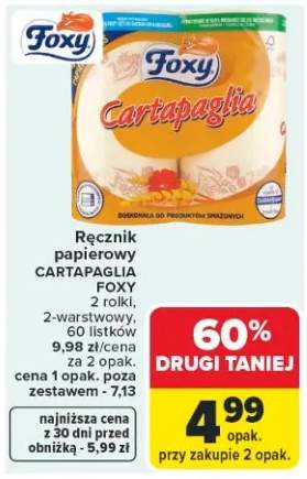 Ręcznik papierowy Cartapaglia Foxy 2-warstwowy 60 listków