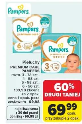 Pieluchy Premium Care Pampers rozmiar 6