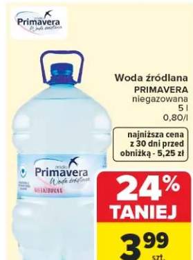 Woda źródlana Primavera niegazowana
