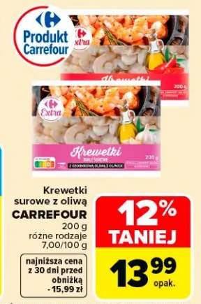 Krewetki surowe z oliwą Carrefour Extra
