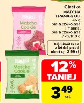 Ciastko Matcha Cookie biała czekolada Frank & Oli