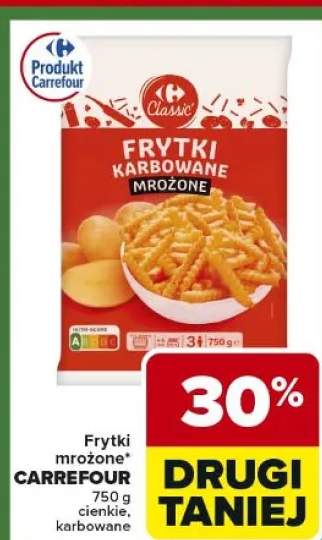 Frytki mrożone karbowane cienkie Carrefour Classic