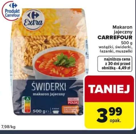 Makaron jajeczny świderki Carrefour Extra