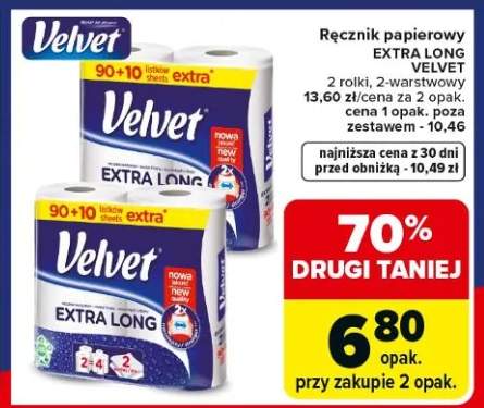 Ręcznik papierowy Extra Long 2-warstwowy Velvet