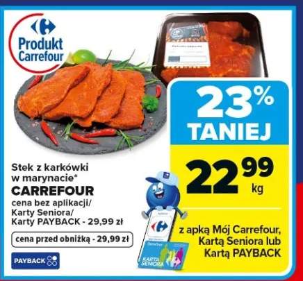 Stek z karkówki w marynacie Carrefour